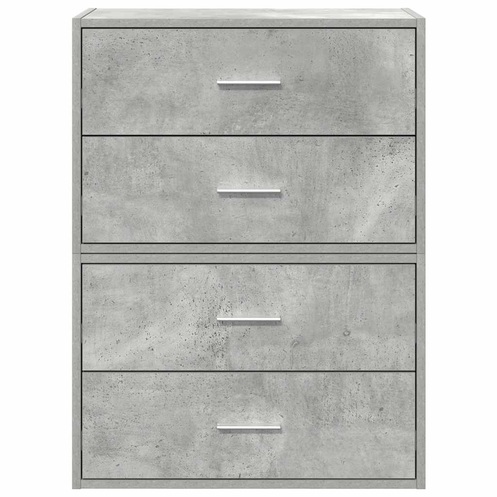 Szekrények 2 fiókkal 2 db betonszürke 60x31x40 cm gépelt fa Szekrények 2 fiókkal 2 db betonszürke 60x31x40 cm gépelt fa