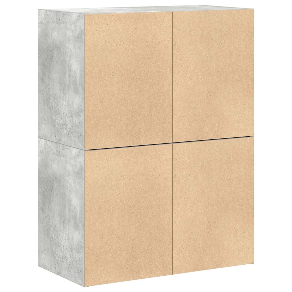 Szekrények 2 fiókkal 2 db betonszürke 60x31x40 cm gépelt fa Szekrények 2 fiókkal 2 db betonszürke 60x31x40 cm gépelt fa