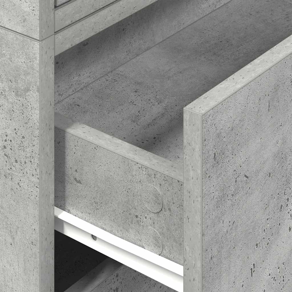 Szekrények 2 fiókkal 2 db betonszürke 60x31x40 cm gépelt fa Szekrények 2 fiókkal 2 db betonszürke 60x31x40 cm gépelt fa