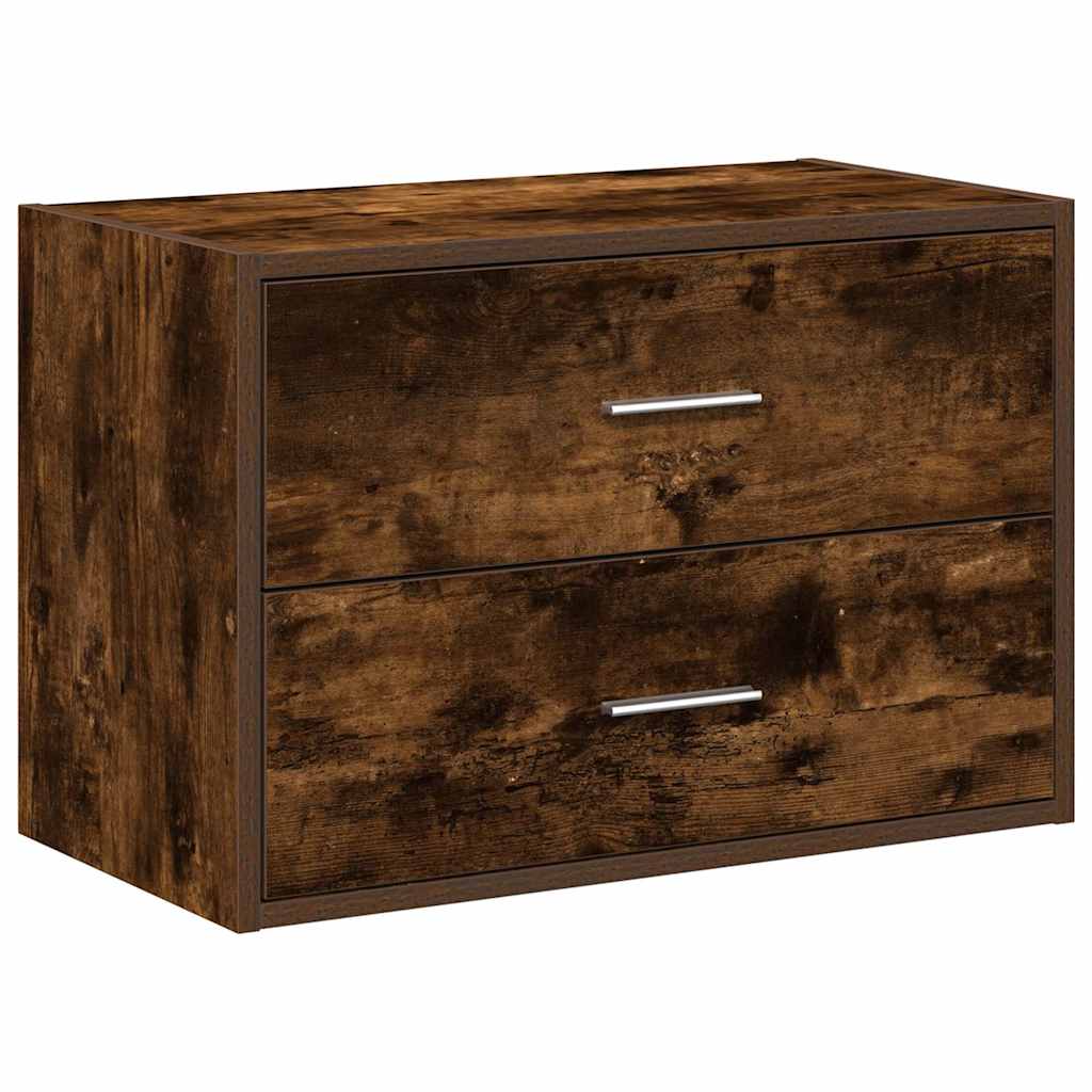 Szekrény 2 fiókkal füstölt tölgy 60x31x40 cm gépi forgácsolt fa Szekrény 2 fiókkal füstölt tölgy 60x31x40 cm gépi forgácsolt fa