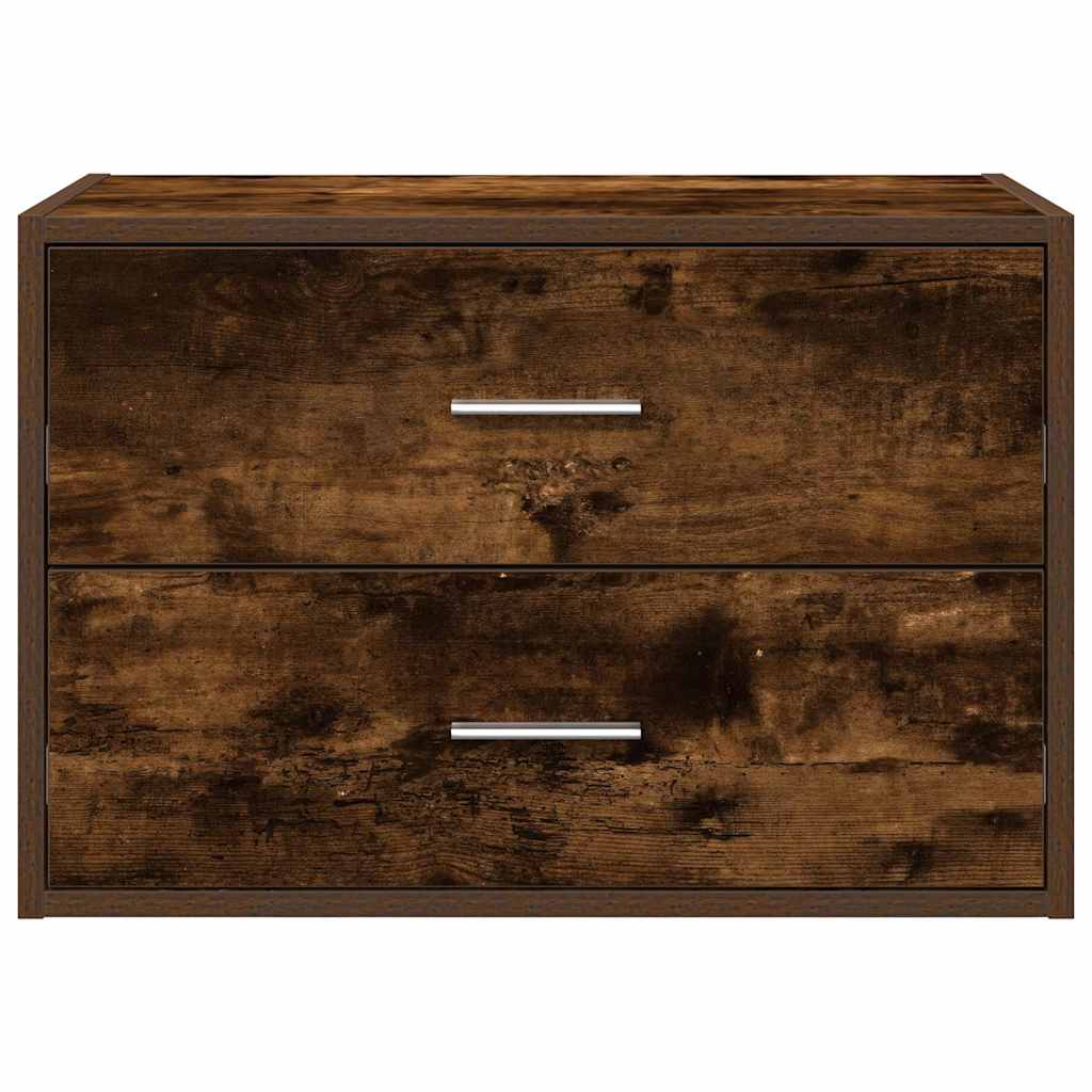 Szekrény 2 fiókkal füstölt tölgy 60x31x40 cm gépi forgácsolt fa Szekrény 2 fiókkal füstölt tölgy 60x31x40 cm gépi forgácsolt fa