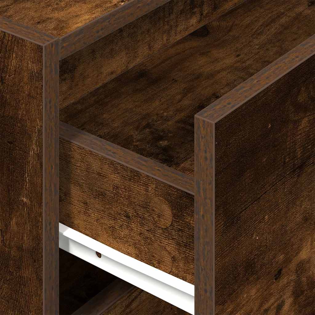 Szekrény 2 fiókkal füstölt tölgy 60x31x40 cm gépi forgácsolt fa Szekrény 2 fiókkal füstölt tölgy 60x31x40 cm gépi forgácsolt fa