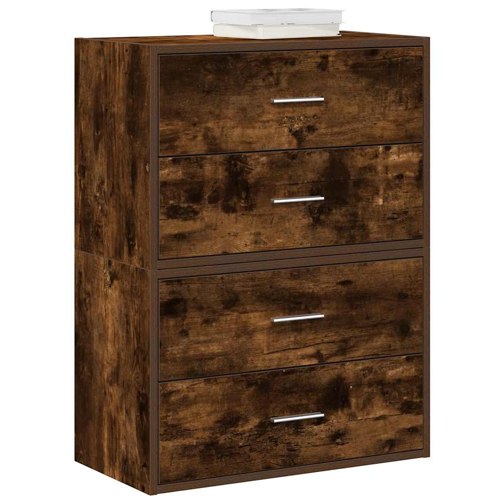 2 db füstölt tölgy szerelt fa szekrény 2 fiókkal 60 x 31 x 40cm 2 db füstölt tölgy szerelt fa szekrény 2 fiókkal 60 x 31 x 40cm