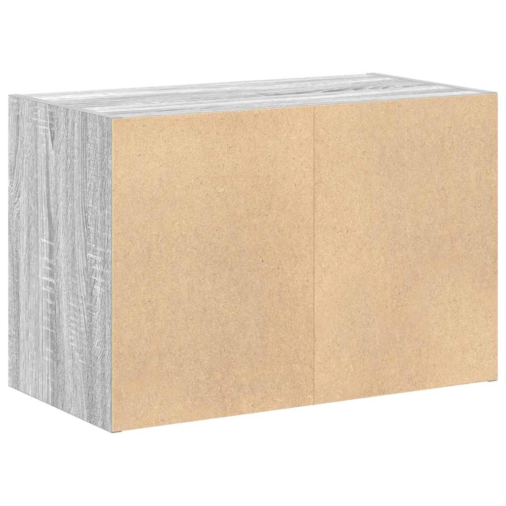 Szürke sonoma szerelt fa szekrény 2 fiókkal 60 x 31 x 40 cm Szürke sonoma szerelt fa szekrény 2 fiókkal 60 x 31 x 40 cm
