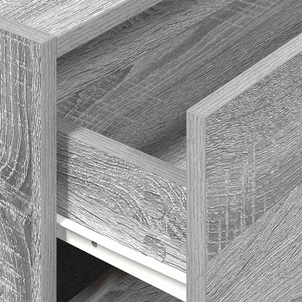 Szürke sonoma szerelt fa szekrény 2 fiókkal 60 x 31 x 40 cm Szürke sonoma szerelt fa szekrény 2 fiókkal 60 x 31 x 40 cm