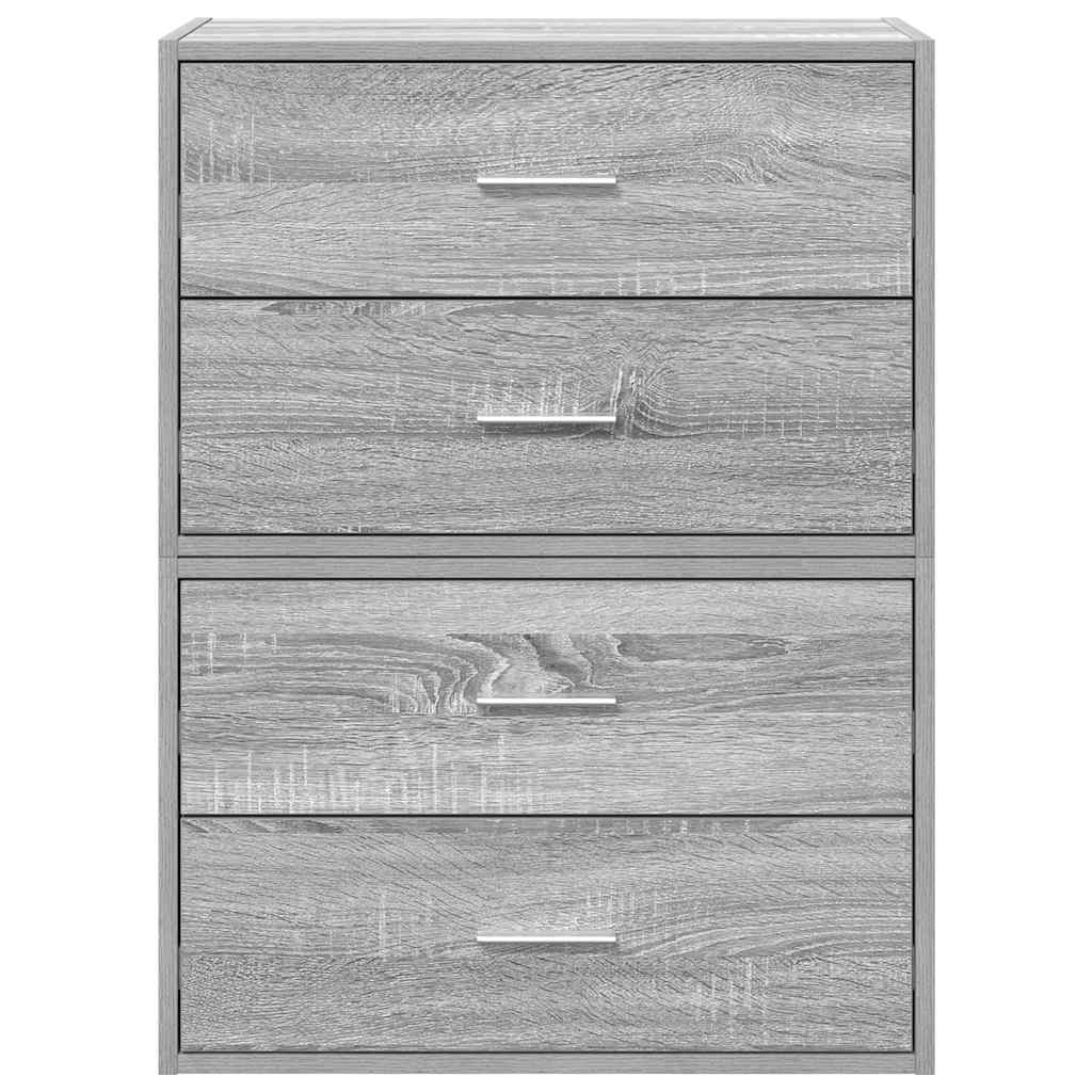 2 db szürke sonoma szerelt fa szekrény 2 fiókkal 60 x 31 x 40cm 2 db szürke sonoma szerelt fa szekrény 2 fiókkal 60 x 31 x 40cm