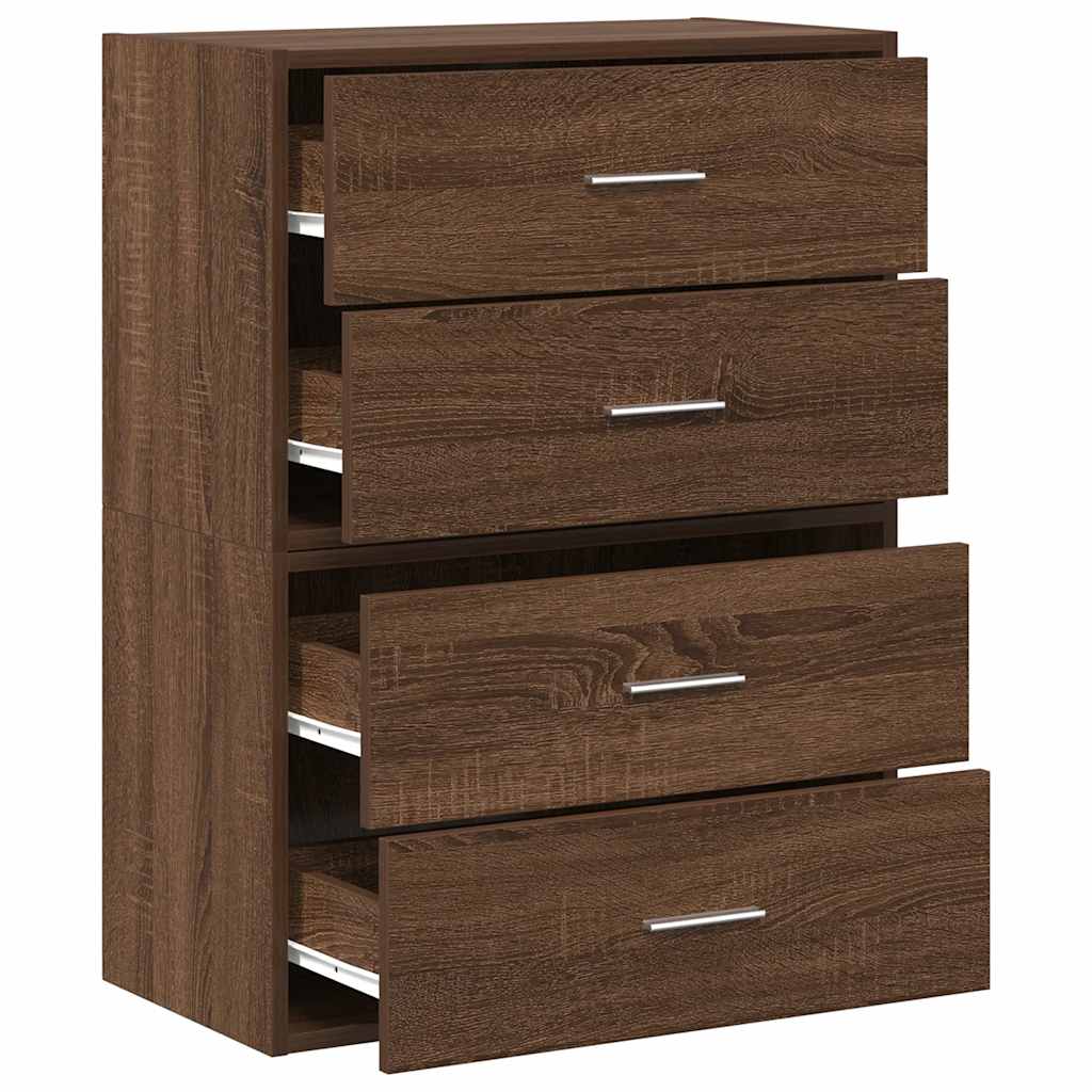 2 db barna tölgy szerelt fa szekrény 2 fiókkal 60 x 31 x 40 cm 2 db barna tölgy szerelt fa szekrény 2 fiókkal 60 x 31 x 40 cm