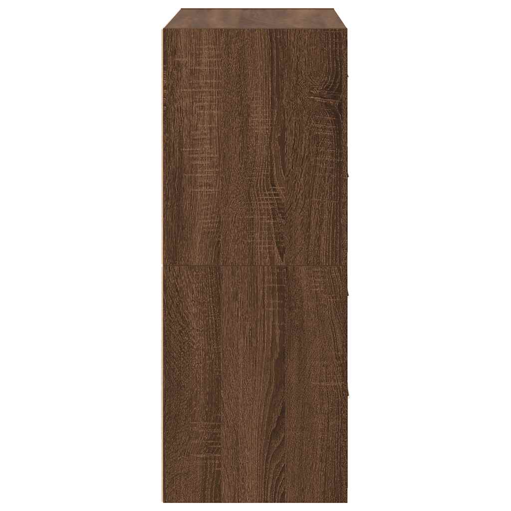 2 db barna tölgy szerelt fa szekrény 2 fiókkal 60 x 31 x 40 cm 2 db barna tölgy szerelt fa szekrény 2 fiókkal 60 x 31 x 40 cm