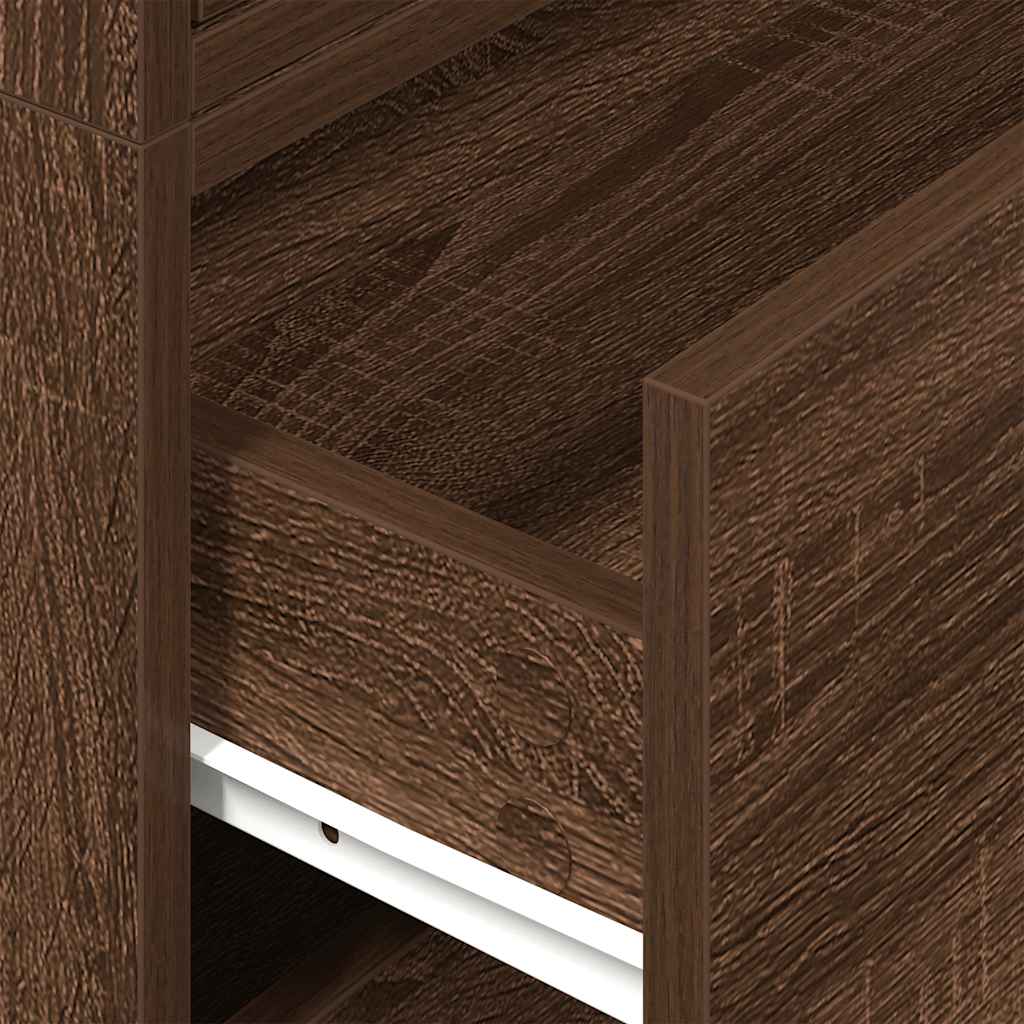 2 db barna tölgy szerelt fa szekrény 2 fiókkal 60 x 31 x 40 cm 2 db barna tölgy szerelt fa szekrény 2 fiókkal 60 x 31 x 40 cm