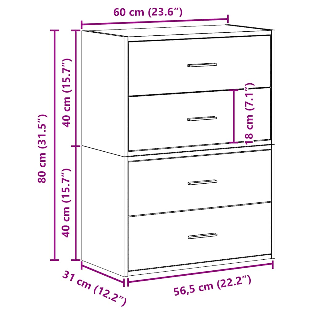 2 db barna tölgy szerelt fa szekrény 2 fiókkal 60 x 31 x 40 cm 2 db barna tölgy szerelt fa szekrény 2 fiókkal 60 x 31 x 40 cm