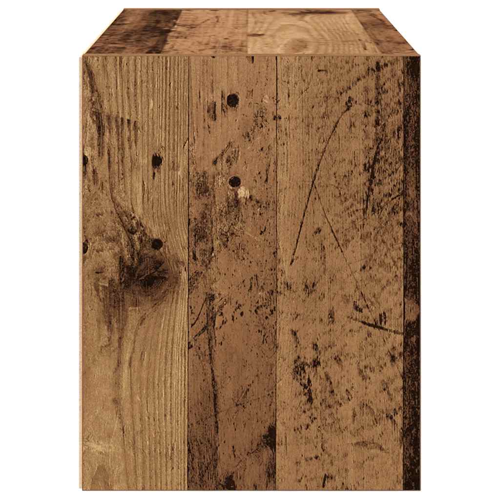 Antik fa színű szerelt fa szekrény 2 fiókkal 60 x 31 x 40 cm Antik fa színű szerelt fa szekrény 2 fiókkal 60 x 31 x 40 cm