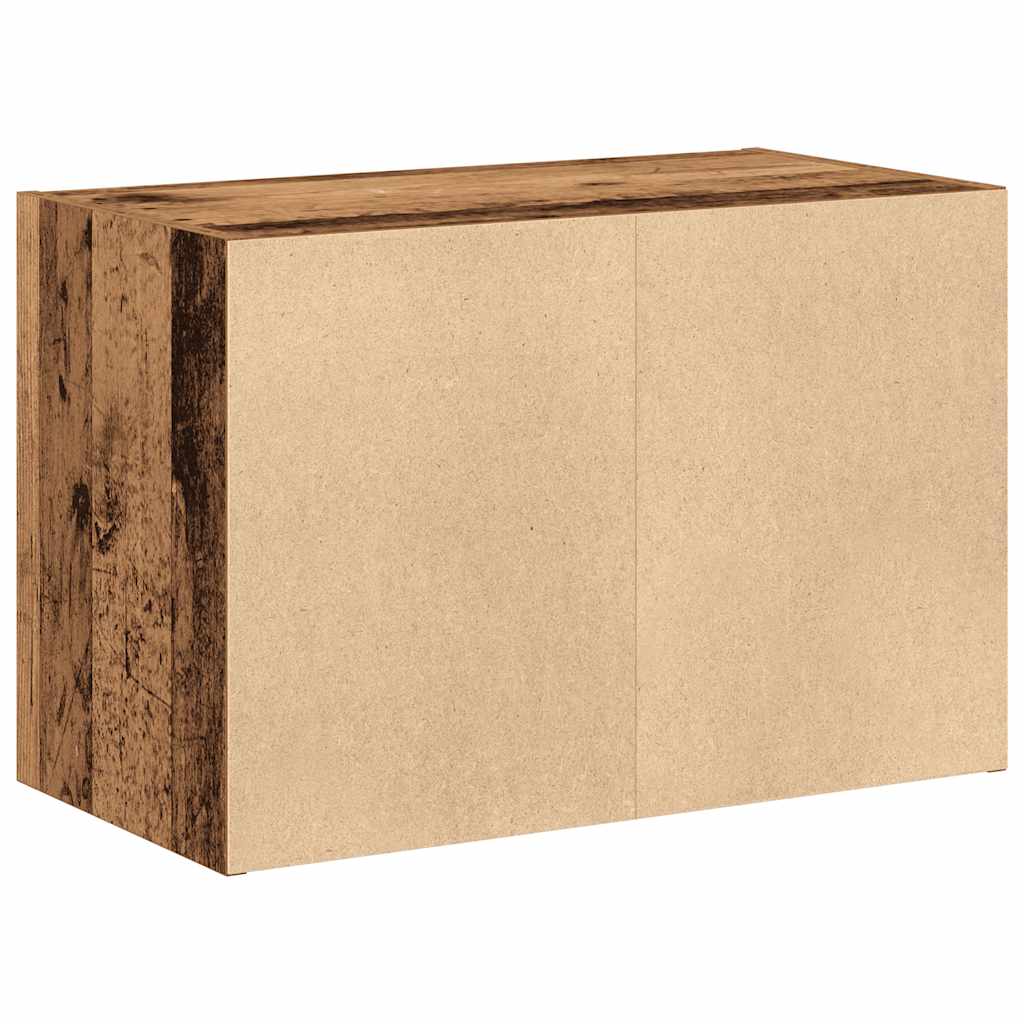 Antik fa színű szerelt fa szekrény 2 fiókkal 60 x 31 x 40 cm Antik fa színű szerelt fa szekrény 2 fiókkal 60 x 31 x 40 cm