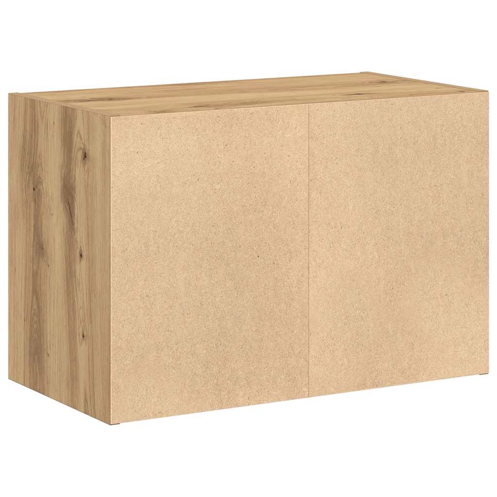Kézműves tölgy színű szerelt fa szekrény 2 fiókkal 60x31x40 cm Kézműves tölgy színű szerelt fa szekrény 2 fiókkal 60x31x40 cm