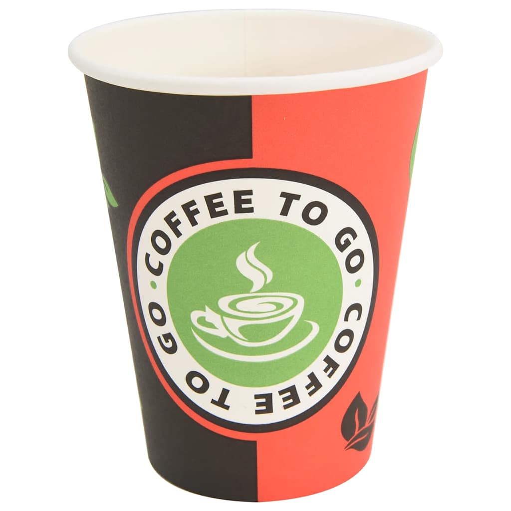 1000 db piros és fekete papír kávéscsészék 12oz 300ml