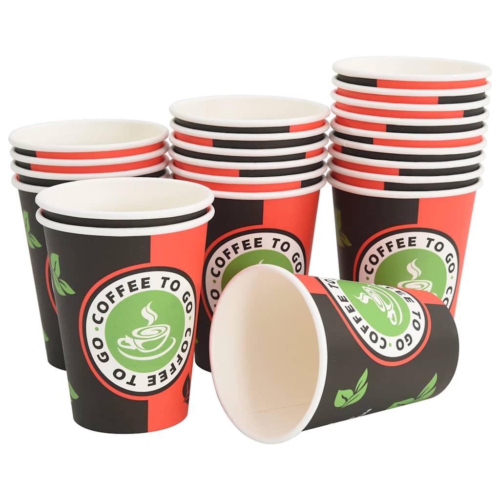 1000 db piros és fekete papír kávéscsészék 12oz 300ml
