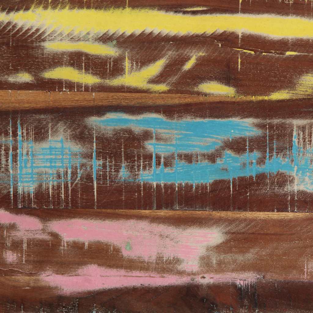 Többszínű tömör újrahasznosított fa dohányzóasztal 90x50x38cm