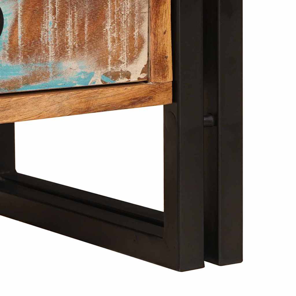 Fürdőszobai mosdószekrény tömör újrahasznosított fa, vas