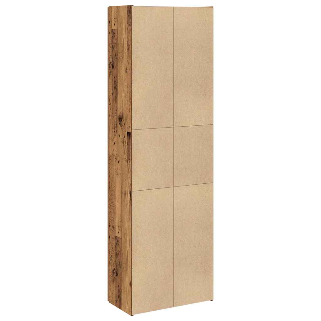 Antik fa színű szerelt fa magasszekrény 60 x 32 x 190 cm