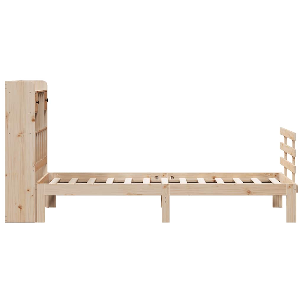 Tömör fenyőfa könyvespolcos ágy matrac nélkül 75 x 190 cm