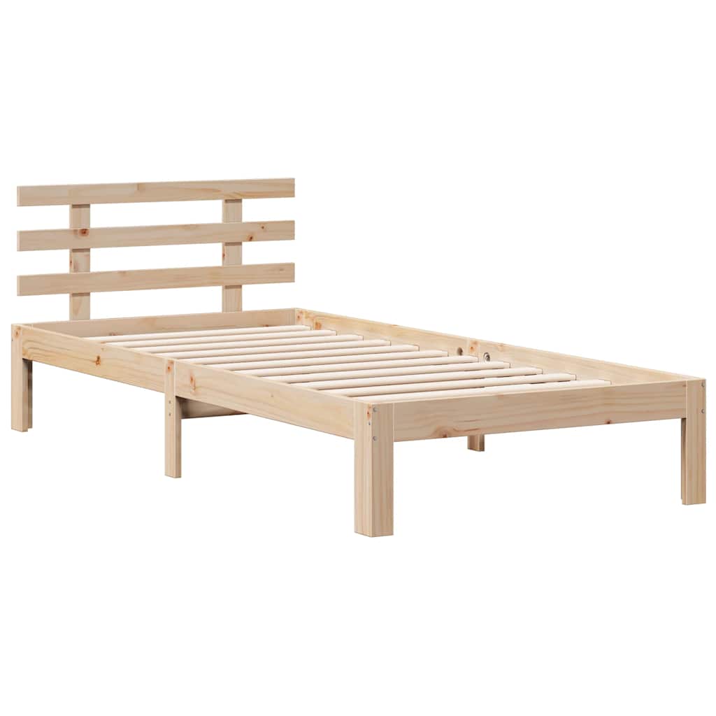 Tömör fenyőfa könyvespolcos ágy matrac nélkül 75 x 190 cm