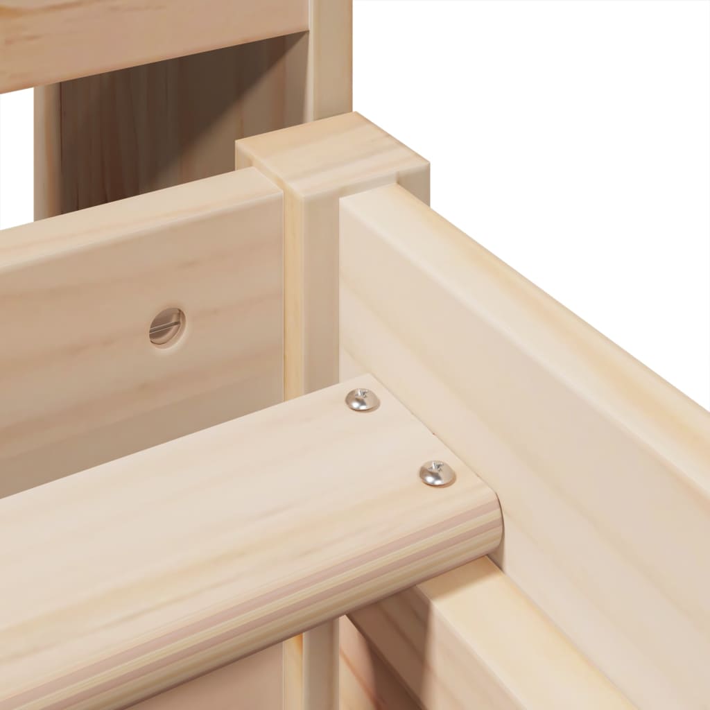 Tömör fenyőfa könyvespolcos ágy matrac nélkül 100 x 200 cm