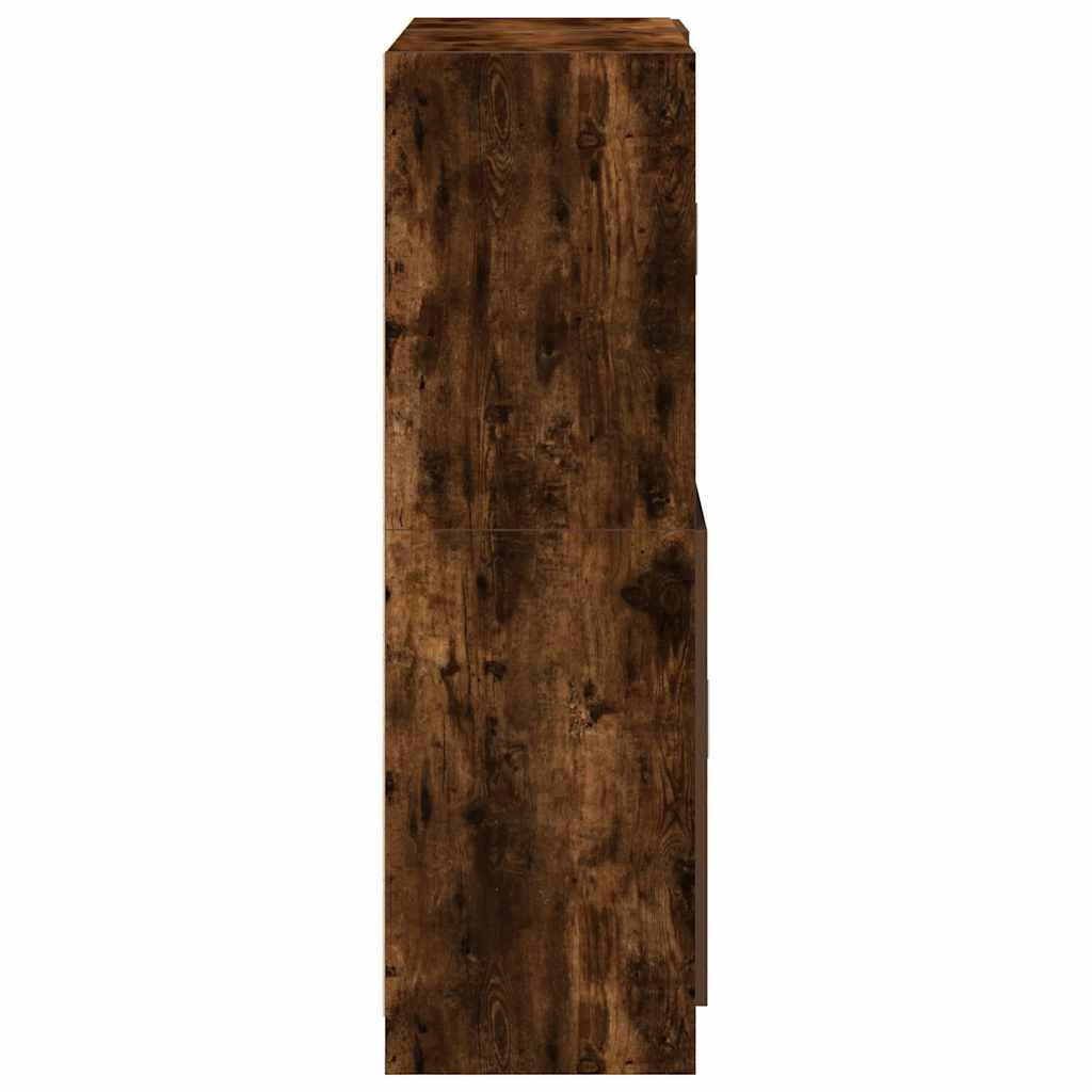 2 részes füstös tölgy színű szerelt fa konyhaszekrény garnitúra