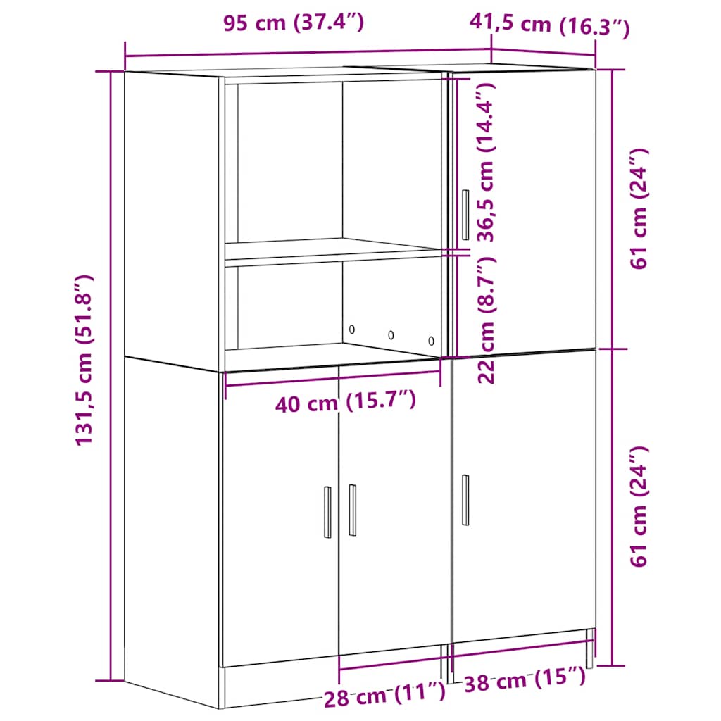2 részes kézműves tölgy szerelt fa konyhaszekrény garnitúra
