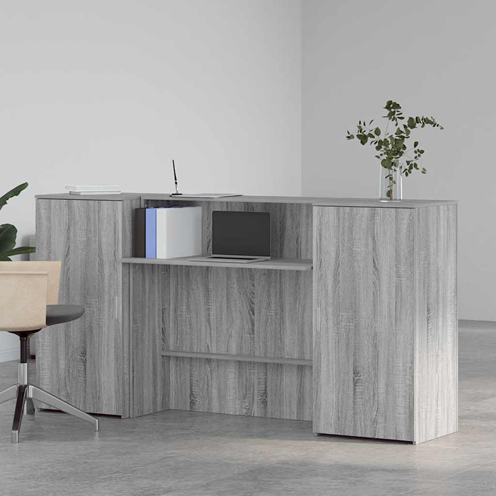 Recepciós pult szürke sonoma 200x50x103,5 cm szerelt fa
