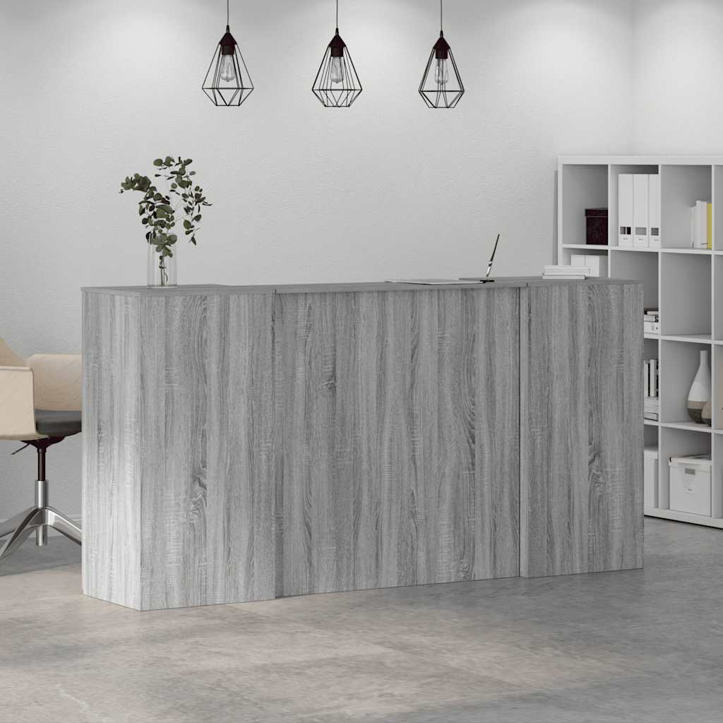 Recepciós pult szürke sonoma 200x50x103,5 cm szerelt fa