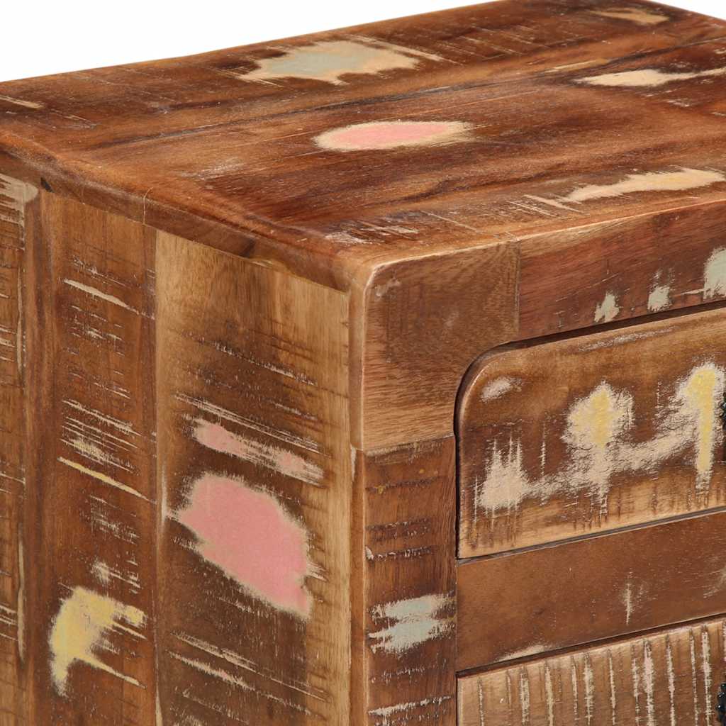 Tömör újrahasznosított fa éjjeliszekrény 37x32x50 cm