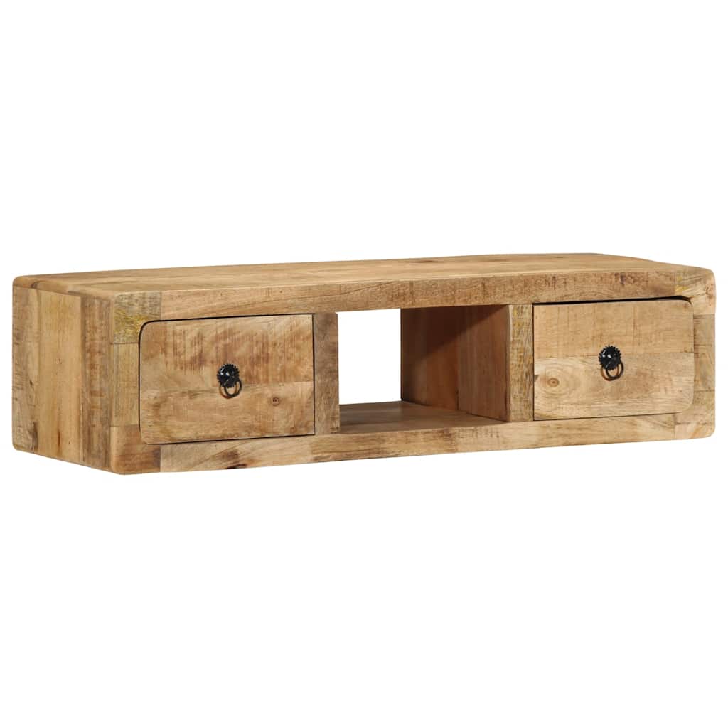 Tömör nyers mangófa falra szerelhető tv-szekrény 100x32x25 cm
