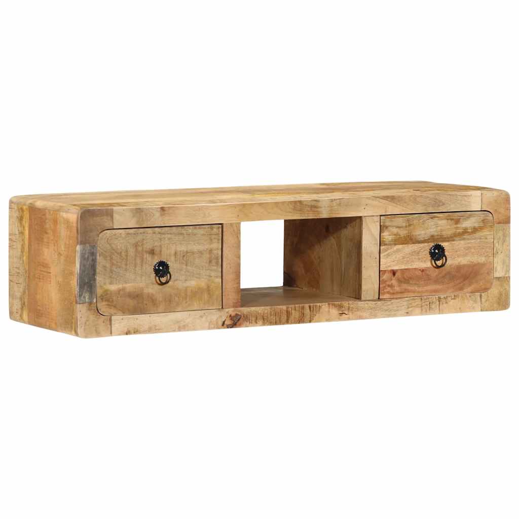 Tömör nyers mangófa falra szerelhető tv-szekrény 100x32x25 cm