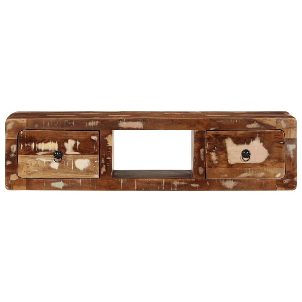 Tömör újrahasznosított falra szerelhető tv-szekrény 100x32x25cm