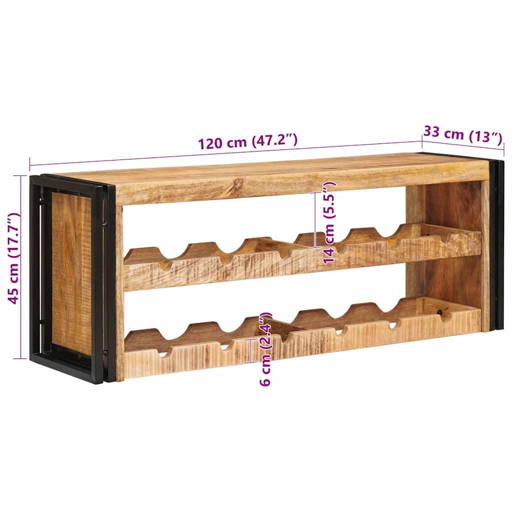 Borágas barna 100 x 45 x 33 cm tömör durva mangófában