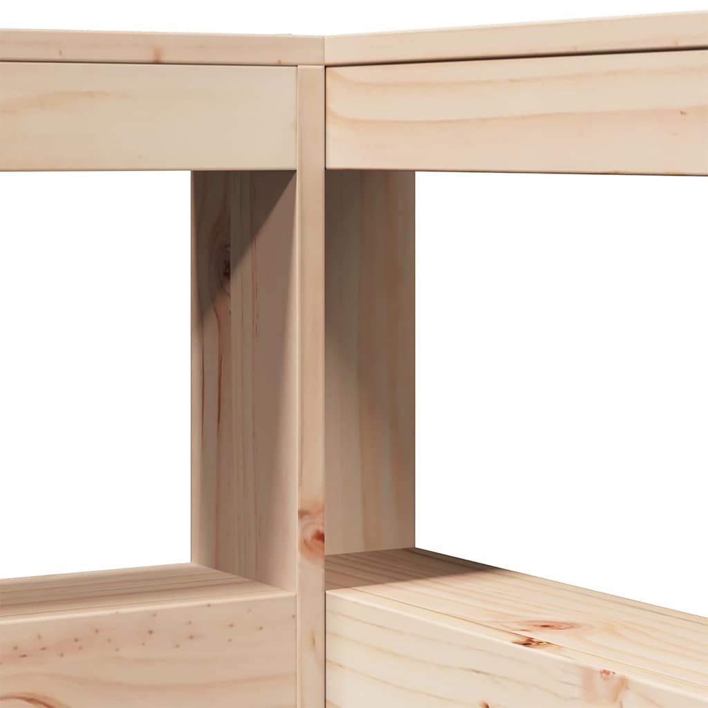 Tömör fenyőfa könyvespolcos ágy matrac nélkül 160 x 200 cm