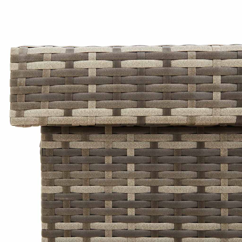 Szürke polyrattan kerti tárolóláda kerekekkel 110x55x73 cm