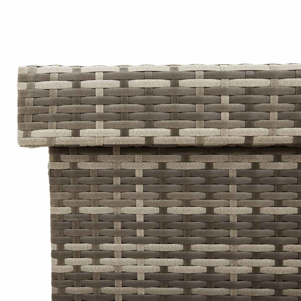 Szürke polyrattan kerti tárolóláda kerekekkel 160x55x75 cm