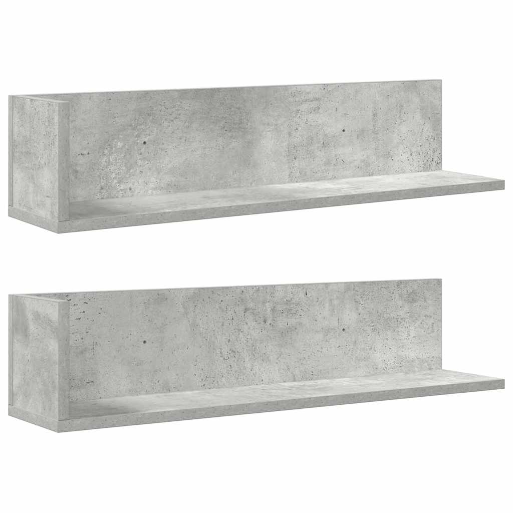 2 db betonszürke szerelt fa fali polc 75 x 16,5 x 16,5 cm 2 db betonszürke szerelt fa fali polc 75 x 16,5 x 16,5 cm