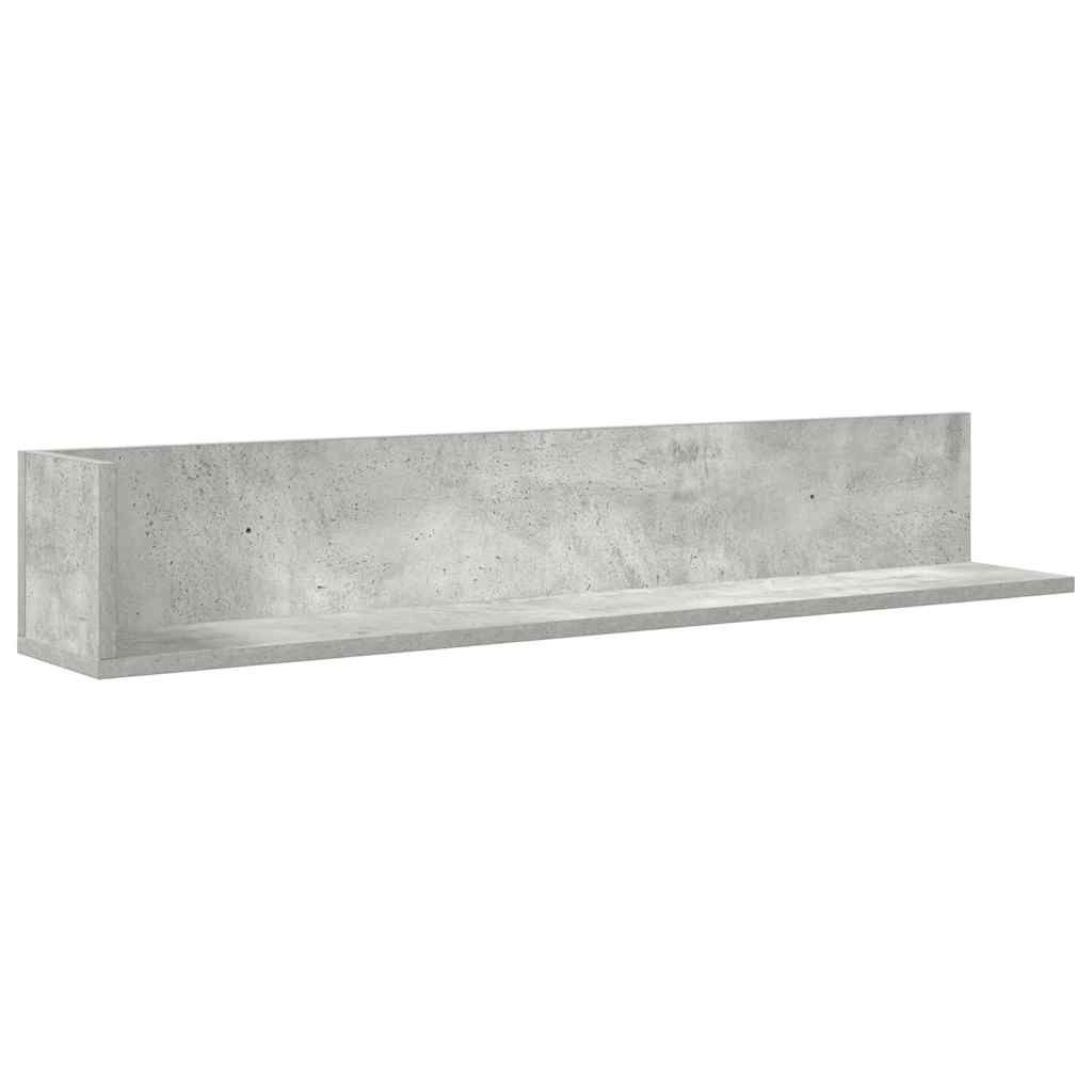 2 db betonszürke szerelt fa fali polc 100 x 16,5 x 16,5 cm 2 db betonszürke szerelt fa fali polc 100 x 16,5 x 16,5 cm