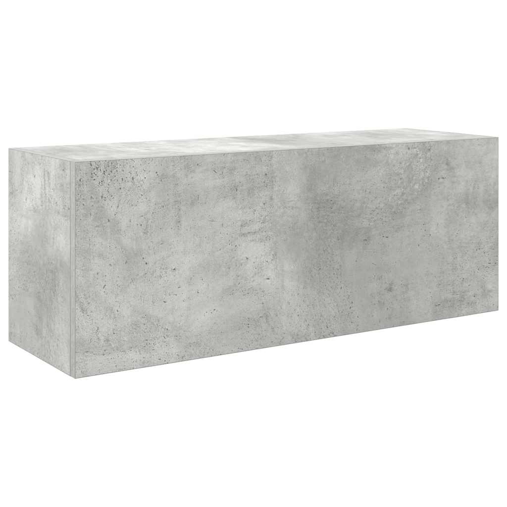 Betonszürke szerelt fa fali fürdőszobaszekrény 80 x 25 x 30 cm