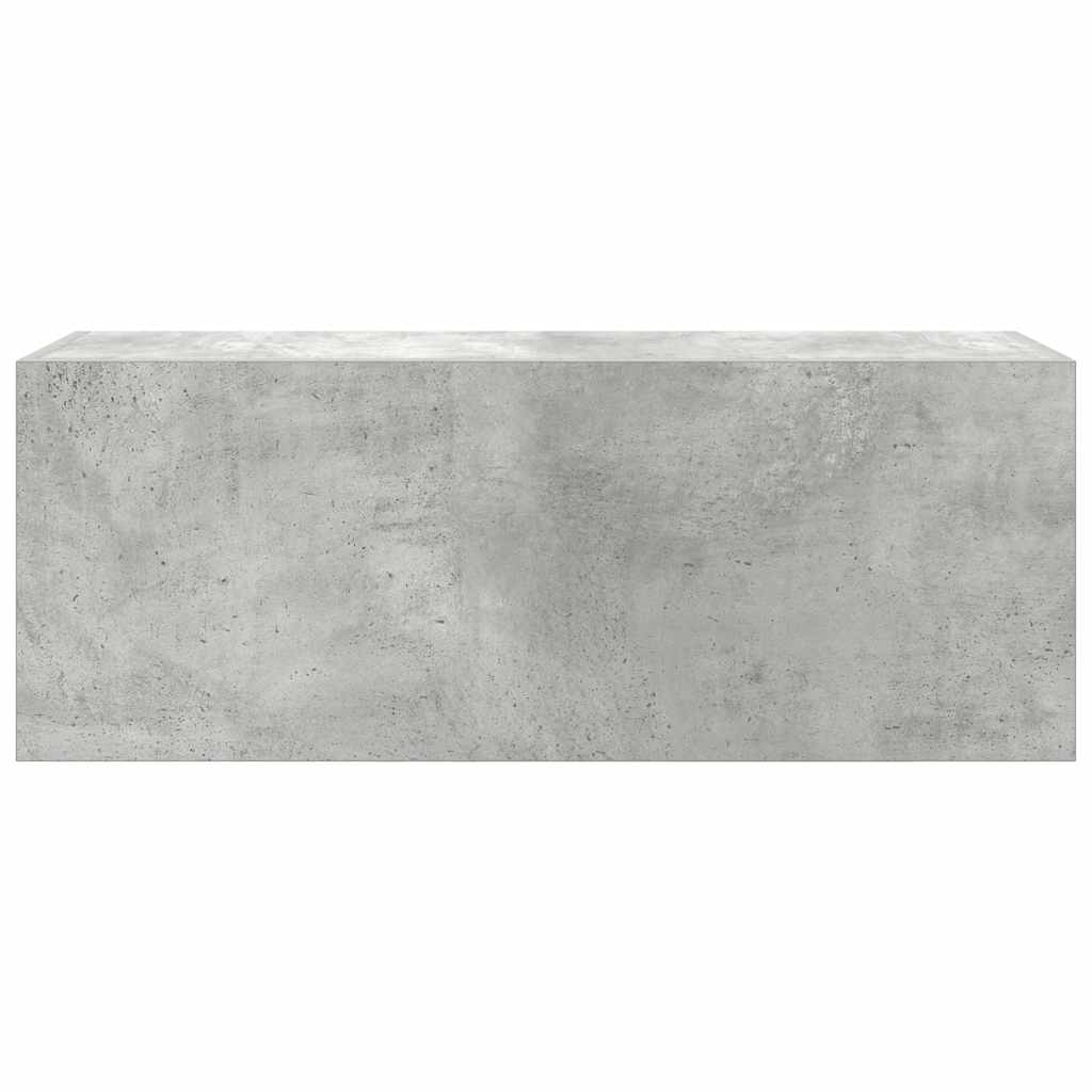 Betonszürke szerelt fa fali fürdőszobaszekrény 80 x 25 x 30 cm