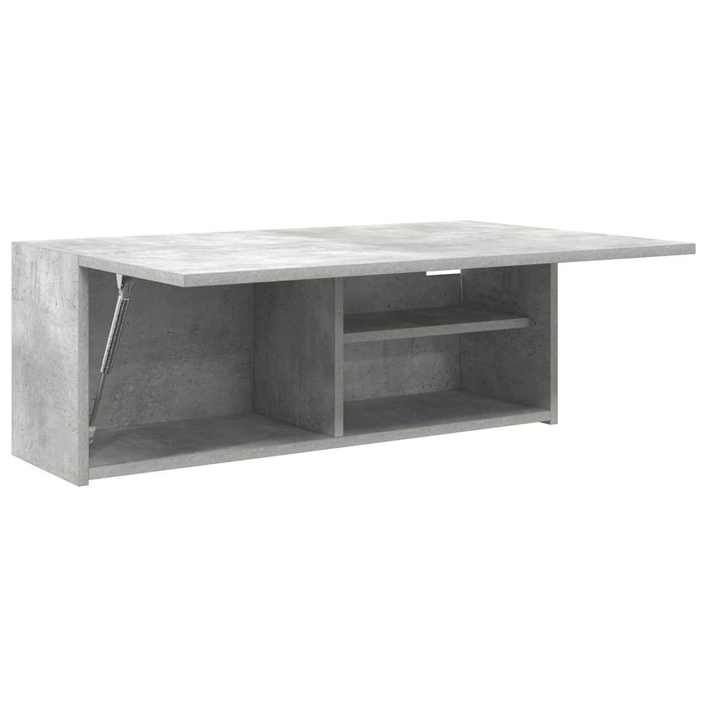 Betonszürke szerelt fa fali fürdőszobaszekrény 80 x 25 x 30 cm