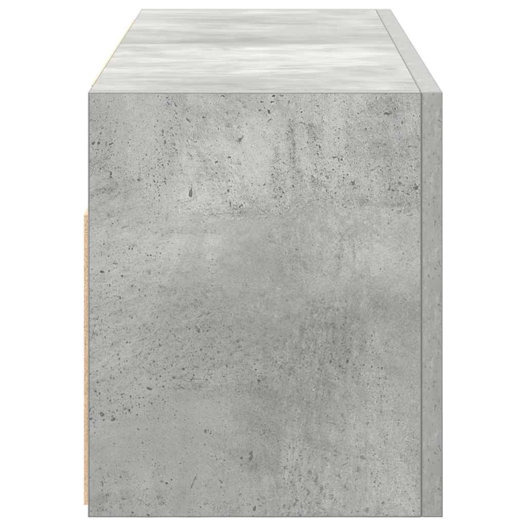 Betonszürke szerelt fa fali fürdőszobaszekrény 80 x 25 x 30 cm