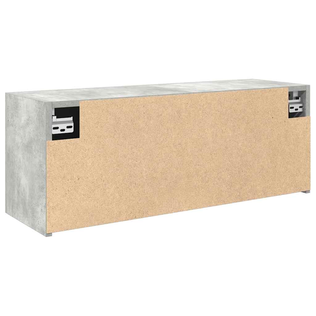 Betonszürke szerelt fa fali fürdőszobaszekrény 80 x 25 x 30 cm