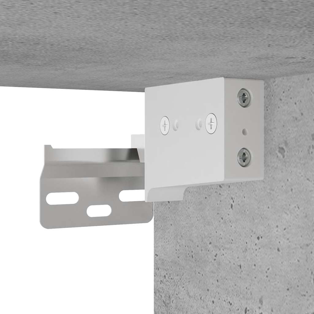 Betonszürke szerelt fa fali fürdőszobaszekrény 80 x 25 x 30 cm
