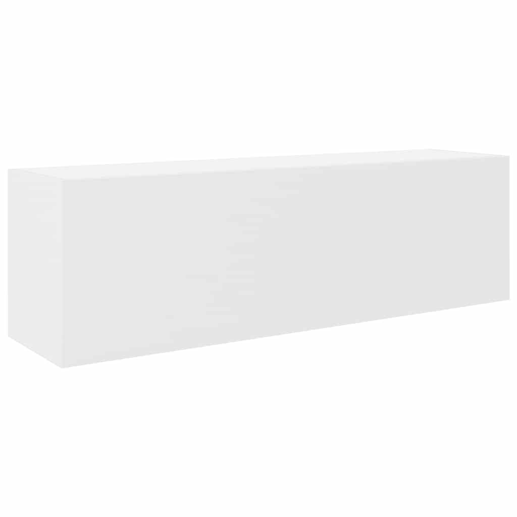 Fehér szerelt fa fali fürdőszobaszekrény 100x25x30 cm