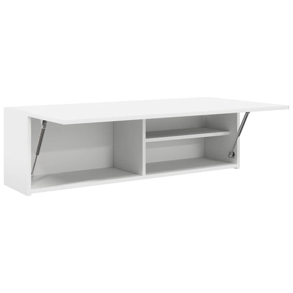 Fehér szerelt fa fali fürdőszobaszekrény 100x25x30 cm