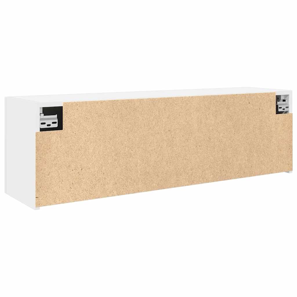 Fehér szerelt fa fali fürdőszobaszekrény 100x25x30 cm