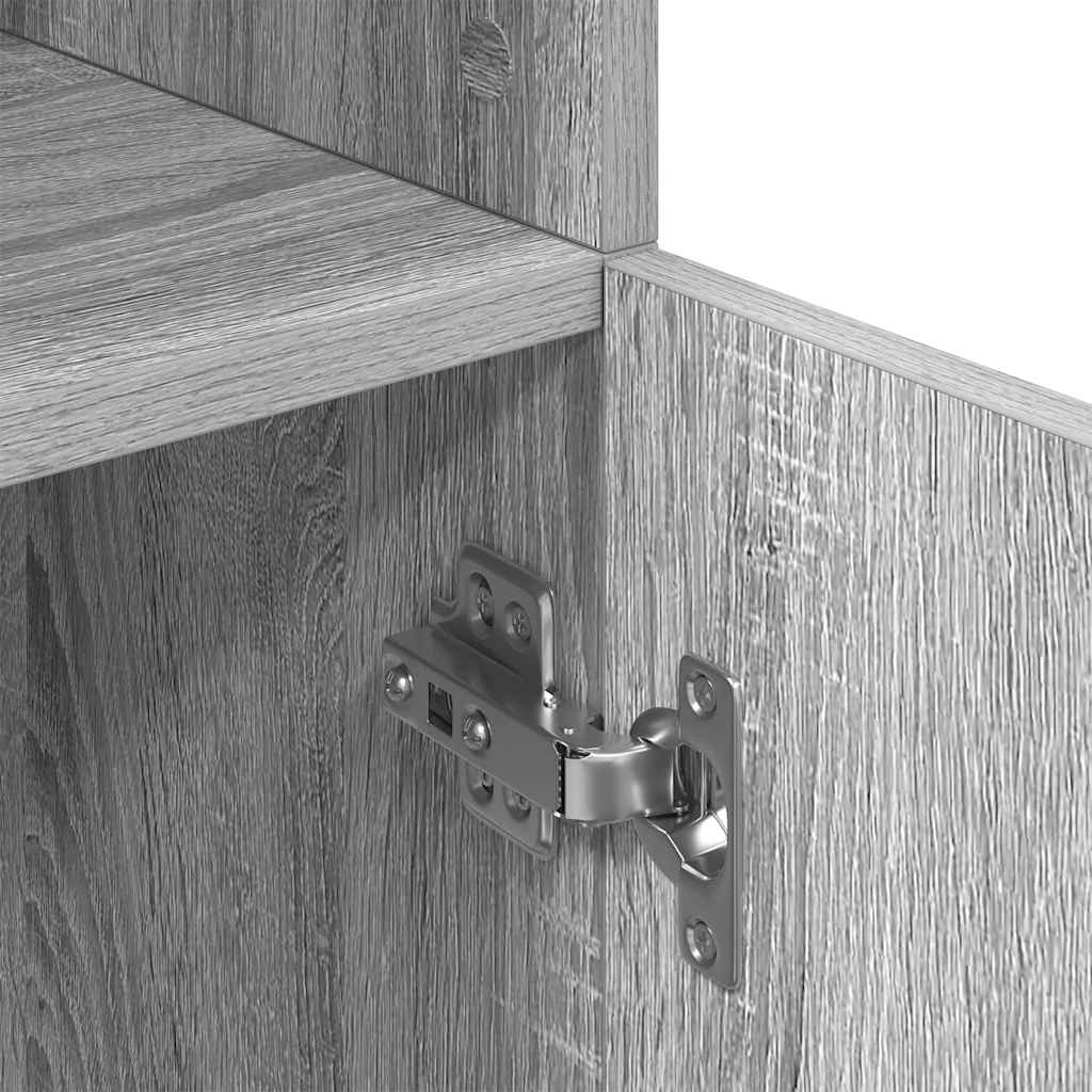 Szürke sonoma színű szerelt fa konyhaszekrény 57x41,5x131,5 cm