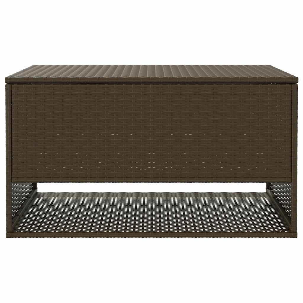 Barna polyrattan kültéri párna doboz 100x55x55,5 cm